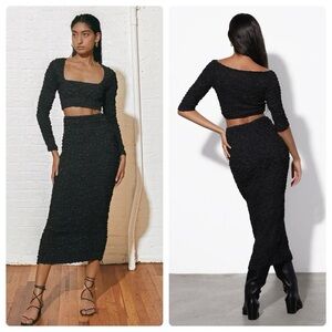 Mara Hoffman Two-Piece Popcorn Skirt and Blouse